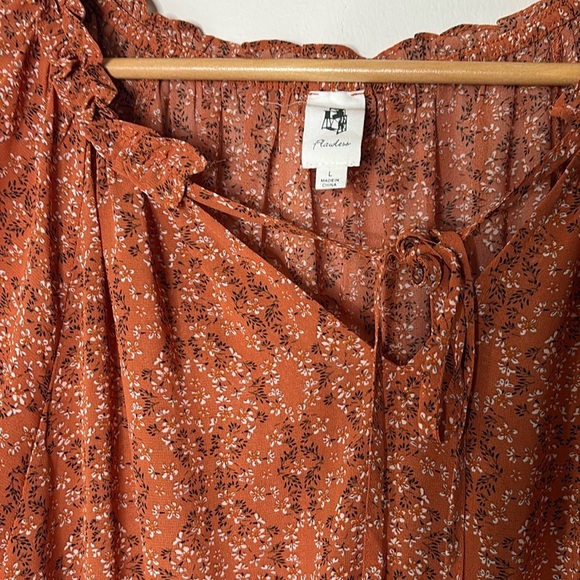 Polagram Flawless Orange Floral Flowy Dress - Picture 2 of 3